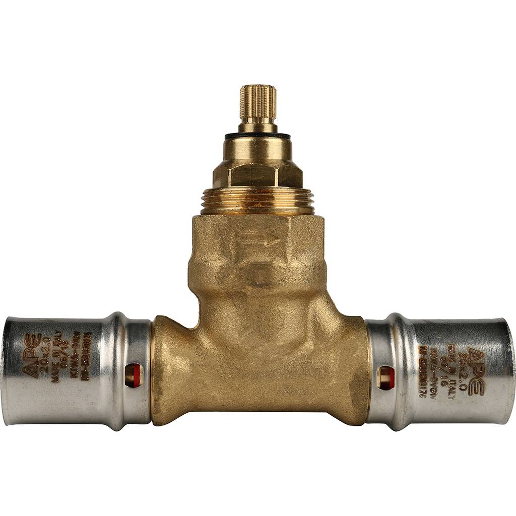 SFP-0014-002020 STOUT Вентиль с хромированной ручкой 20х20 для металлопластиковых труб прессовой