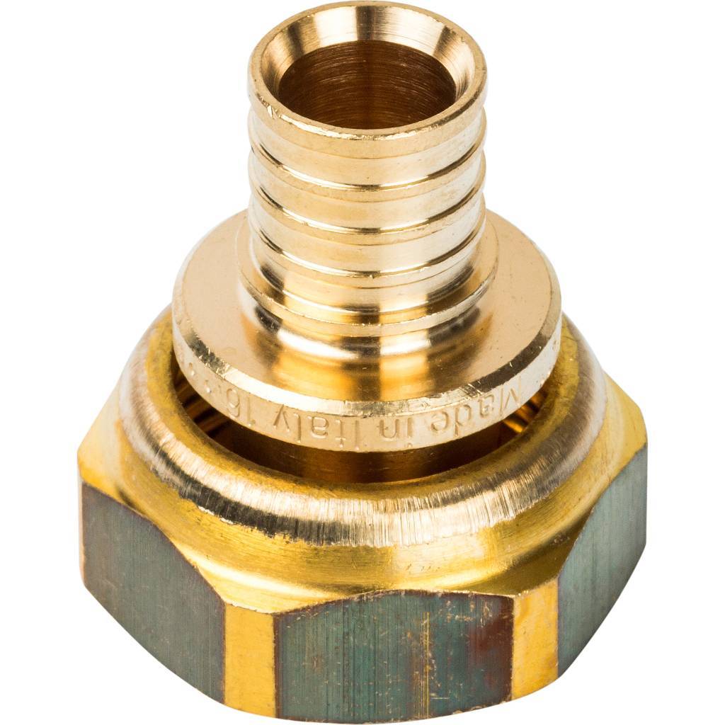 SFA-0019-001634 STOUT Переходник с накидной гайкой 16xG 3/4" для труб из сшитого полиэтилена аксиальный