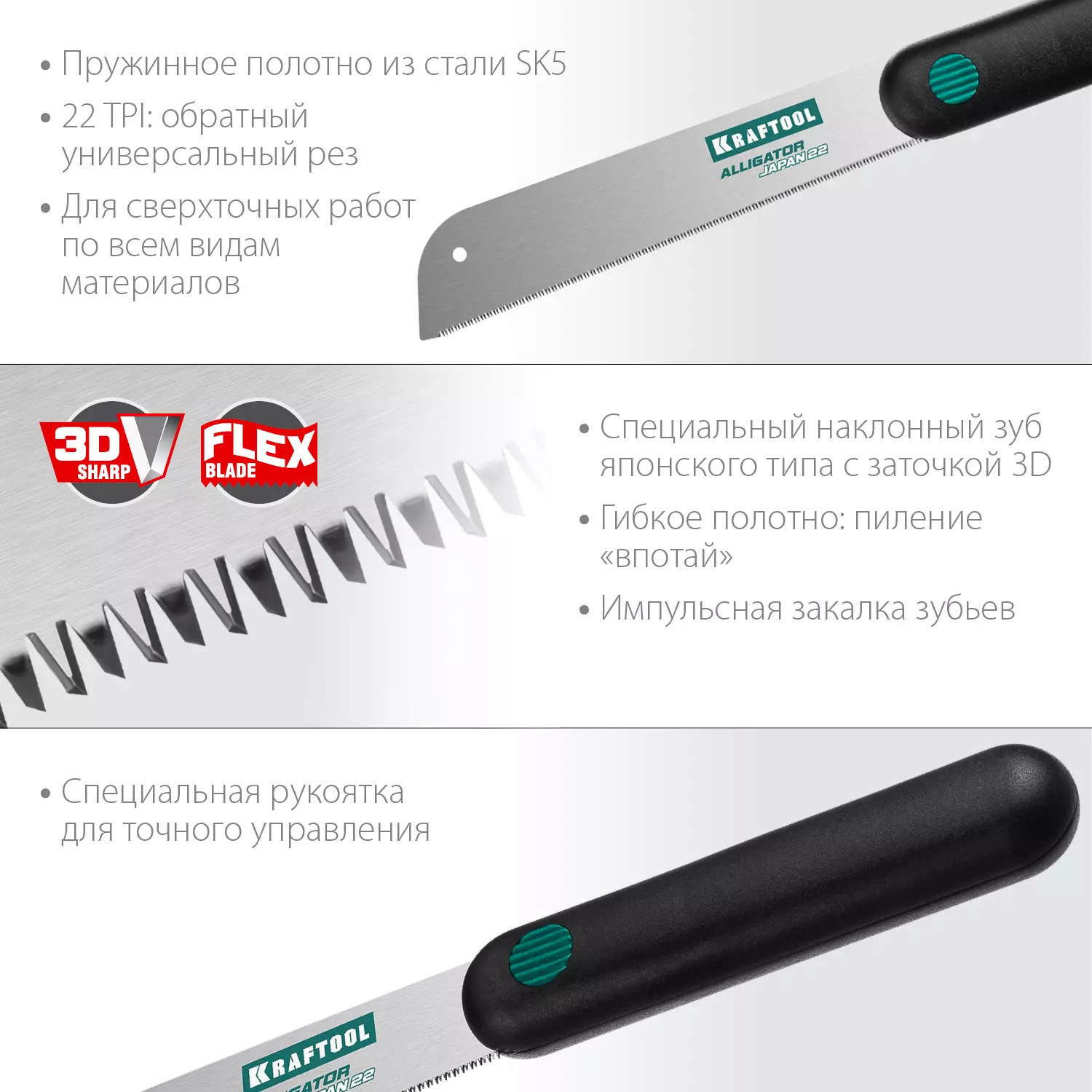KRAFTOOL 22 TPI, 185 мм, ножовка по дереву (пила) KATRAN "PRECISION" 1-15194-18-22