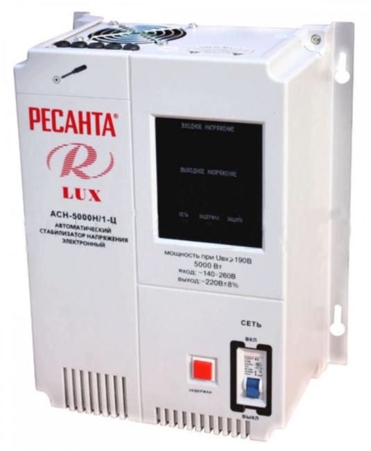 Однофазный стабилизатор напряжения Ресанта АСН 5000 Н/1-Ц Lux