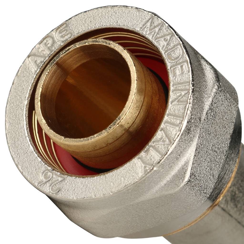 SFS-0006-000126 STOUT Угольник-переходник с наружной резьбой 1"x26 для металлопластиковых труб винтовой
