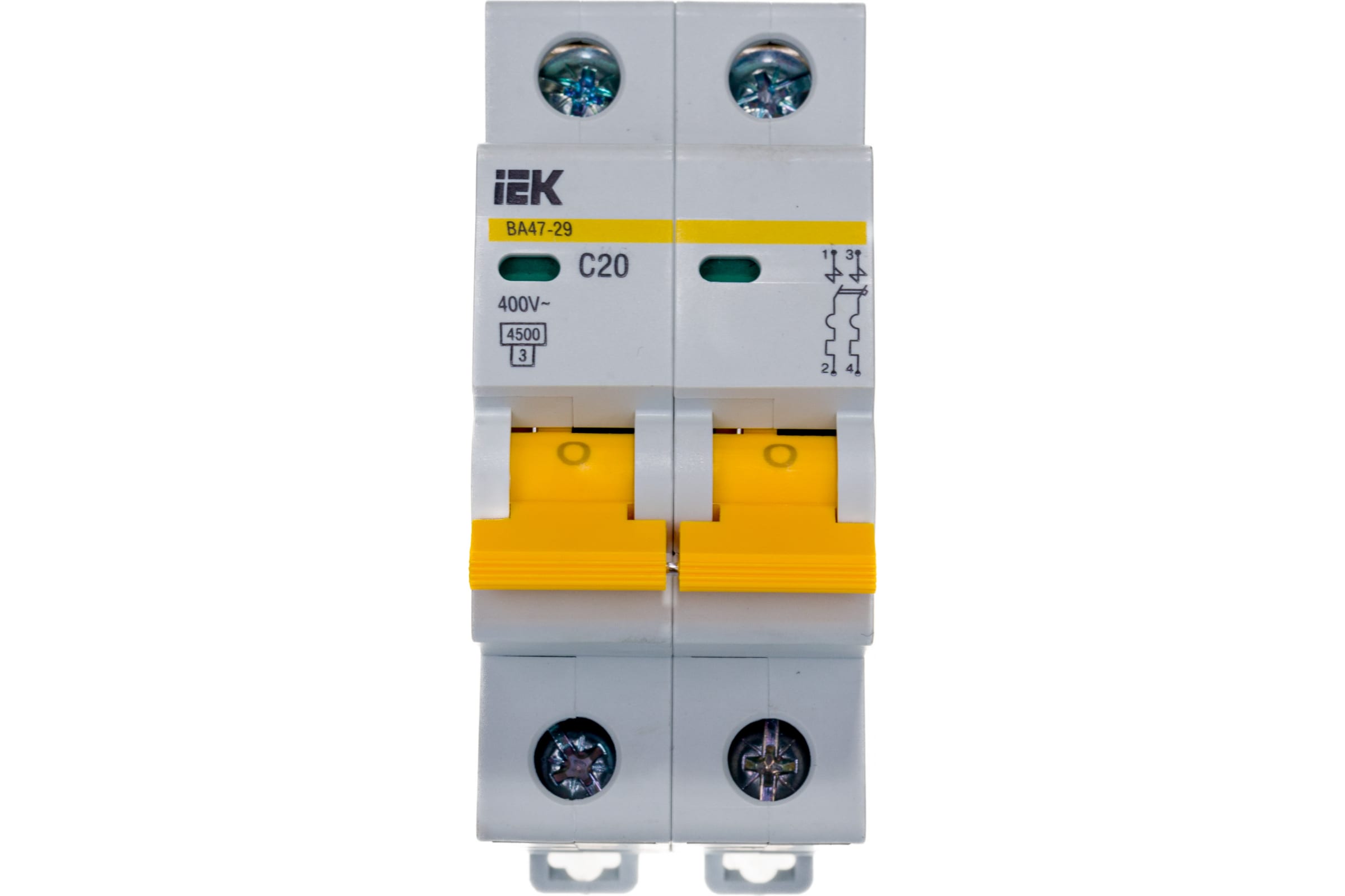 Автоматический выключатель IEK ВА47-29 2п, 20А, С, 4.5кА, MVA20-2-020-C