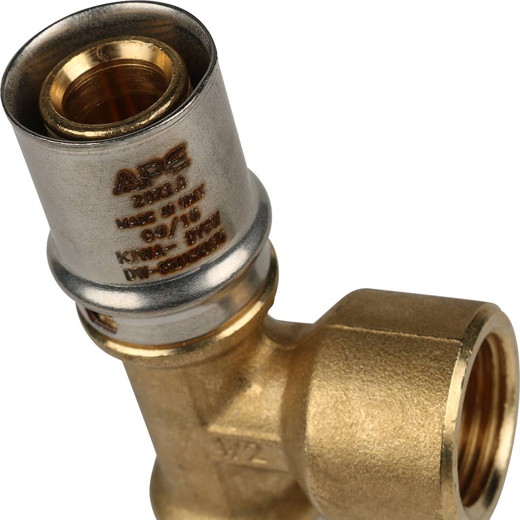 SFP-0007-001220 STOUT Тройник-переходник с внутренней резьбой 20х1/2"х20 для металлопластиковых труб прессовой