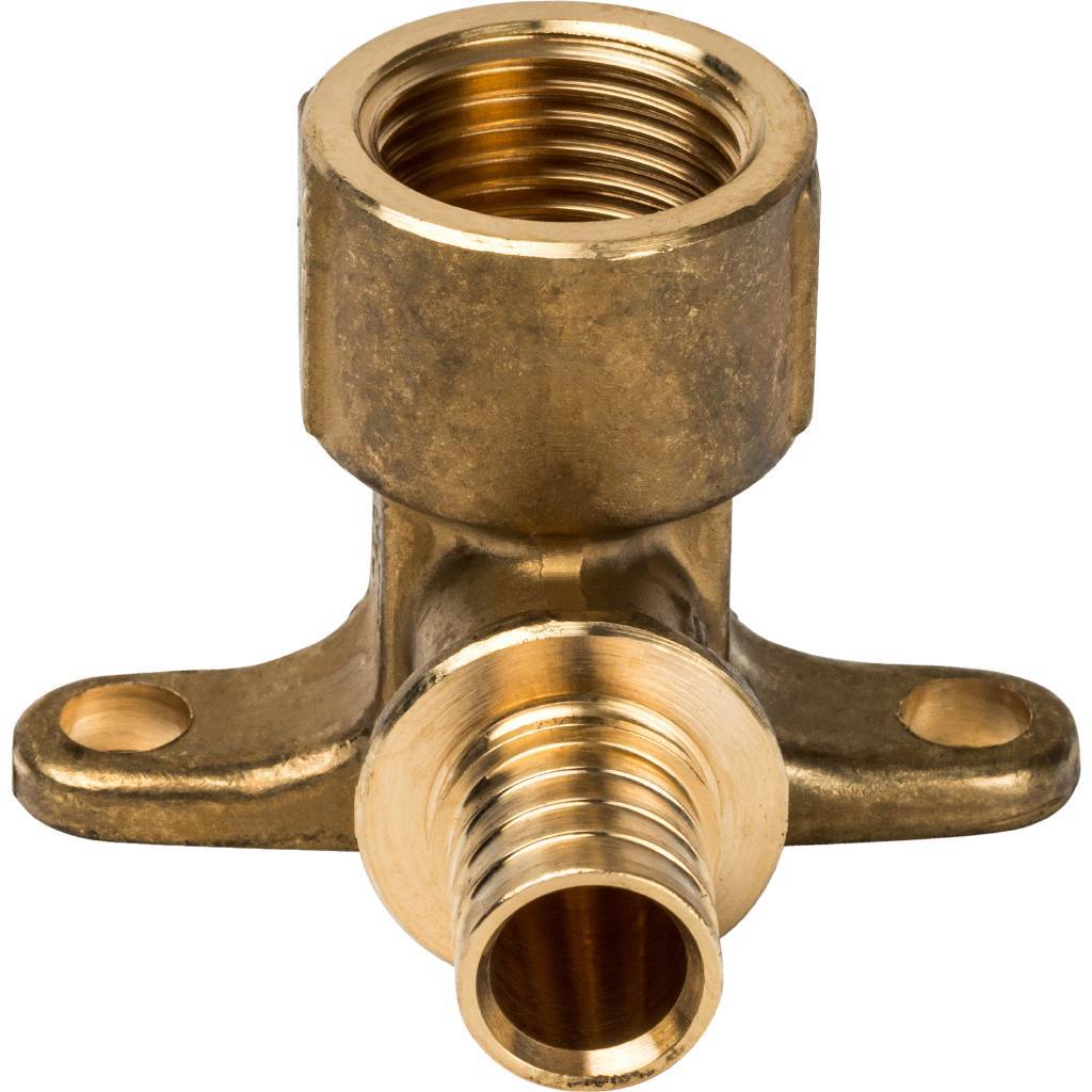 SFA-0009-001612 STOUT Угольник настенный с креплением 16xRp 1/2" для труб из сшитого полиэтилена аксиальный