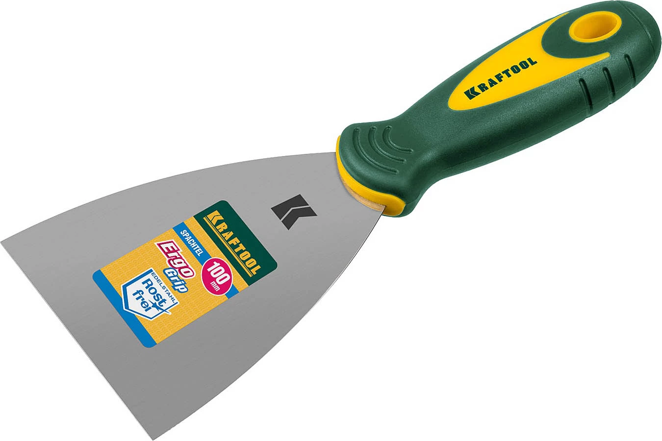 KRAFTOOL 100 мм, нержавеющее полотно, двухкомпонентная рукоятка, шпательная лопатка 10035-100