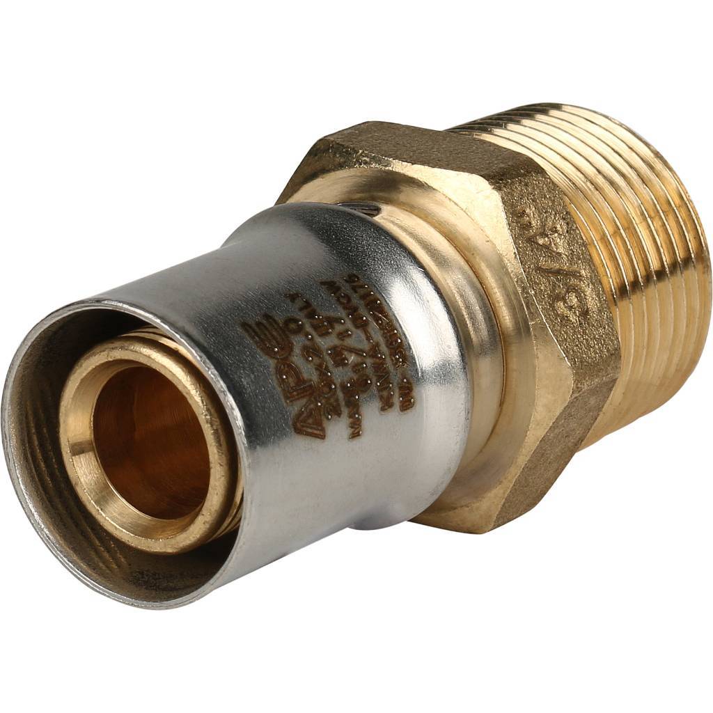 SFP-0001-003420 STOUT Переходник с наружной резьбой 3/4"х20 для металлопластиковых труб прессовой