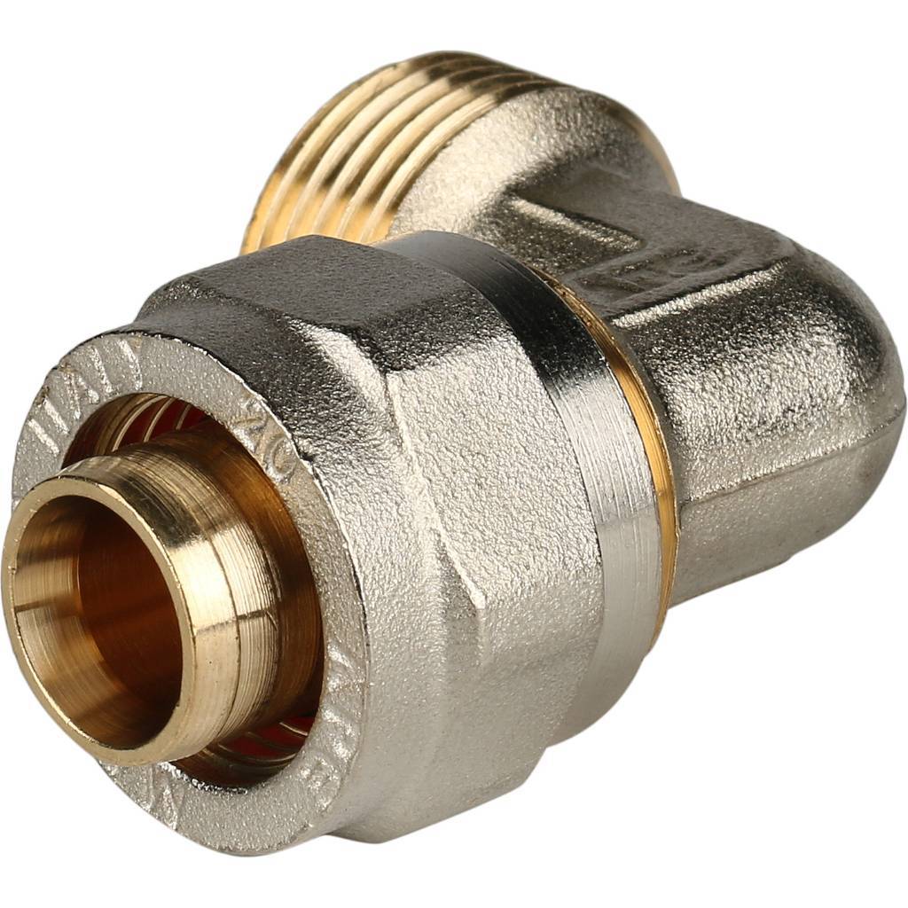 SFS-0006-003420 STOUT Угольник-переходник с наружной резьбой 3/4"х20 для металлопластиковых труб винтовой
