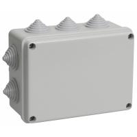 Распаячная коробка IEK открытой проводки, 150x110x70, IP44, KM41241, 10 кабель вводов,  ИЭК UKO10-150-110-070-K41-44