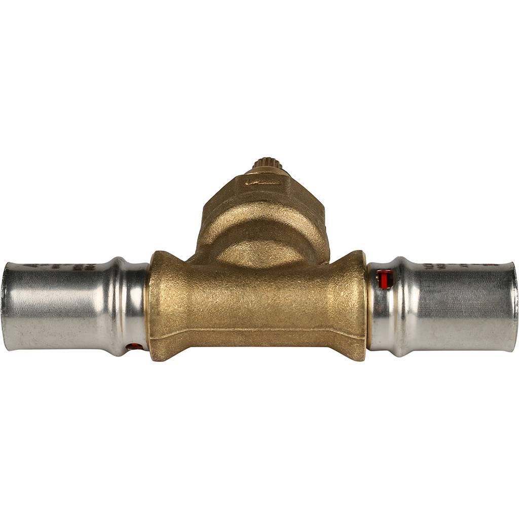 SFP-0014-001616 STOUT Вентиль с хромированной ручкой 16х16 для металлопластиковых труб прессовой