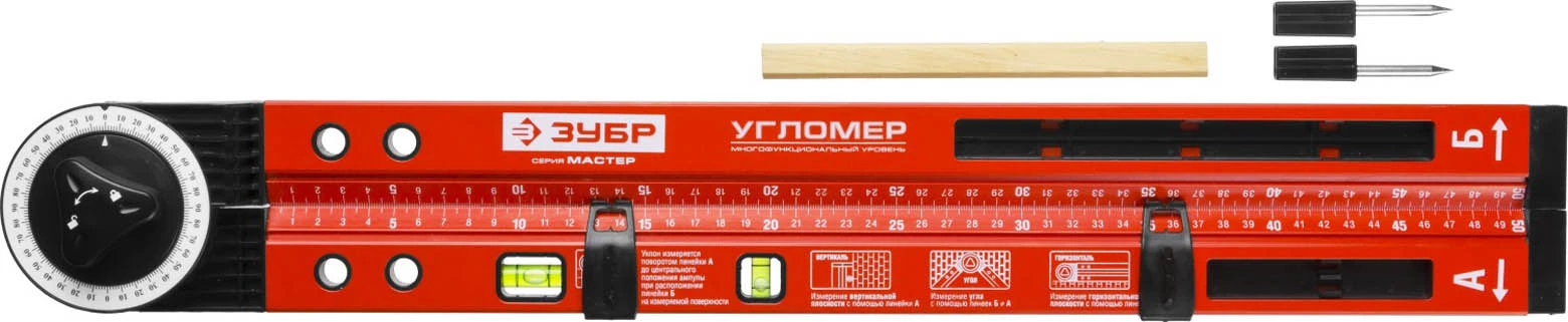 ЗУБР 500 мм, уровень-уклономер 34740