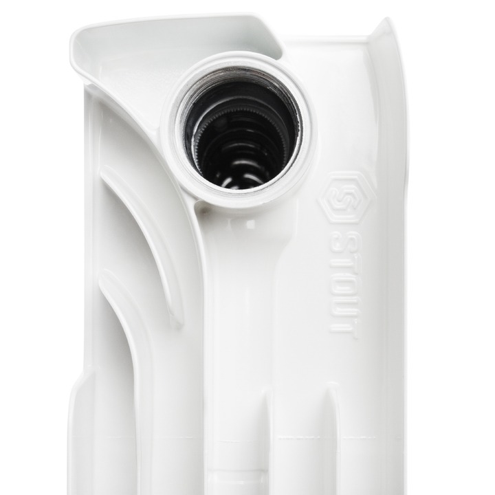 SRB-0310-035008 STOUT Space 350 8 секций радиатор биметаллический боковое подключение RAL9016