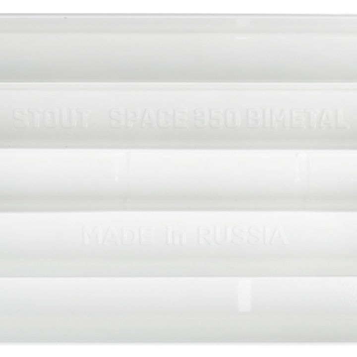 SRB-0310-035004 STOUT Space 350 4 секции радиатор биметаллический боковое подключение RAL9016