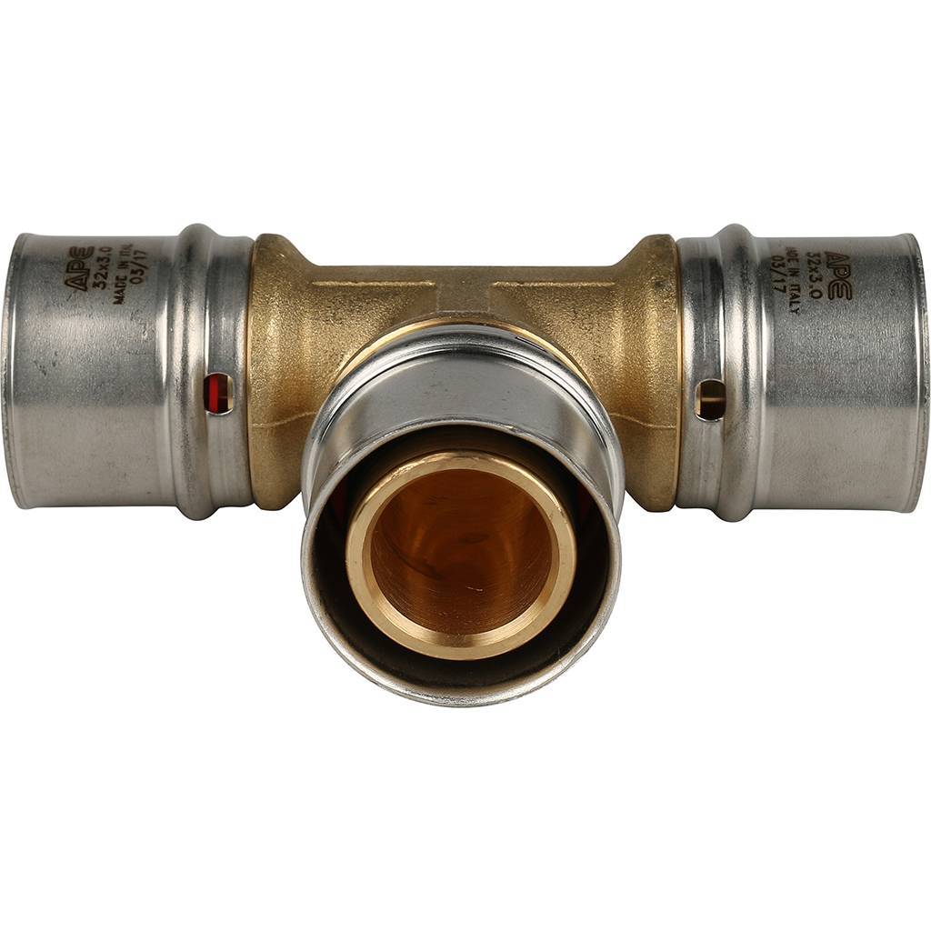 SFP-0006-323232 STOUT Тройник равнопроходный 32х32х32 для металлопластиковых труб прессовой