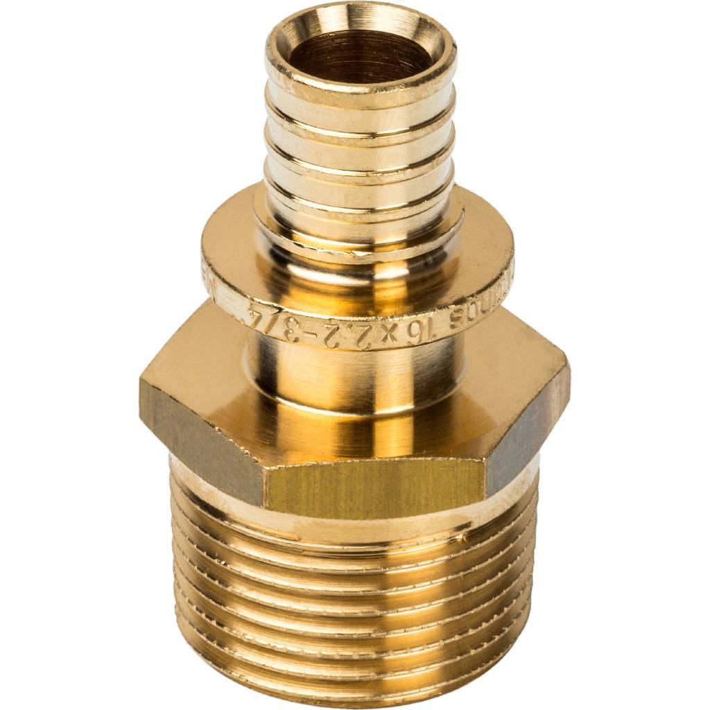 SFA-0001-001634 STOUT Переходник с наружной резьбой 16xR 3/4" для труб из сшитого полиэтилена аксиальный