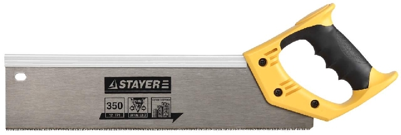 STAYER 12 TPI, 350 мм, ножовка с усиленным обушком для стусла (пила) COBRA 12 15365-35