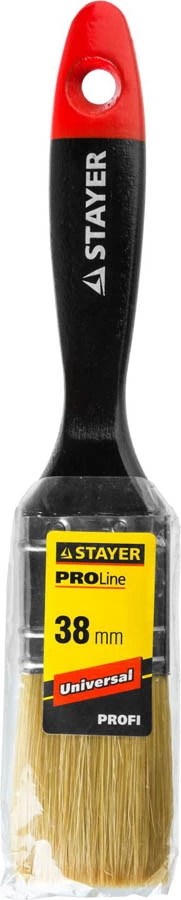 STAYER 38 мм, 1,5", щетина натуральная светлая, кисть плоская UNIVERSAL-PROFI 0104-038