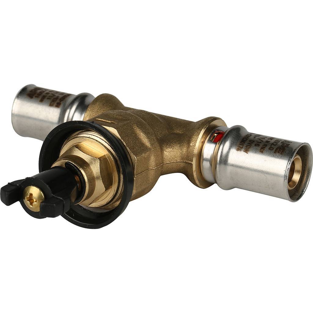 SFP-0014-001616 STOUT Вентиль с хромированной ручкой 16х16 для металлопластиковых труб прессовой