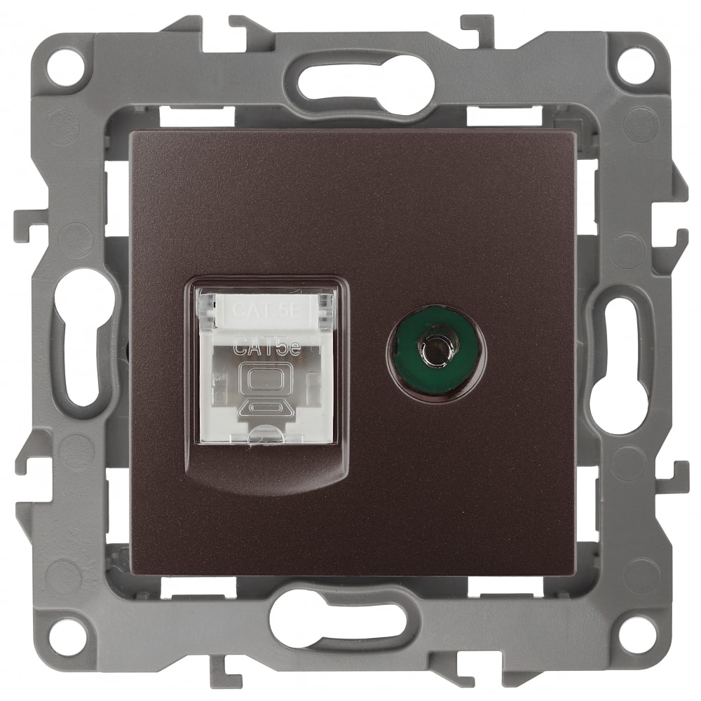 Комбинированная розетка ЭРА 12-3110-13 RJ45 TV, IP20, 12, бронза Б0027448