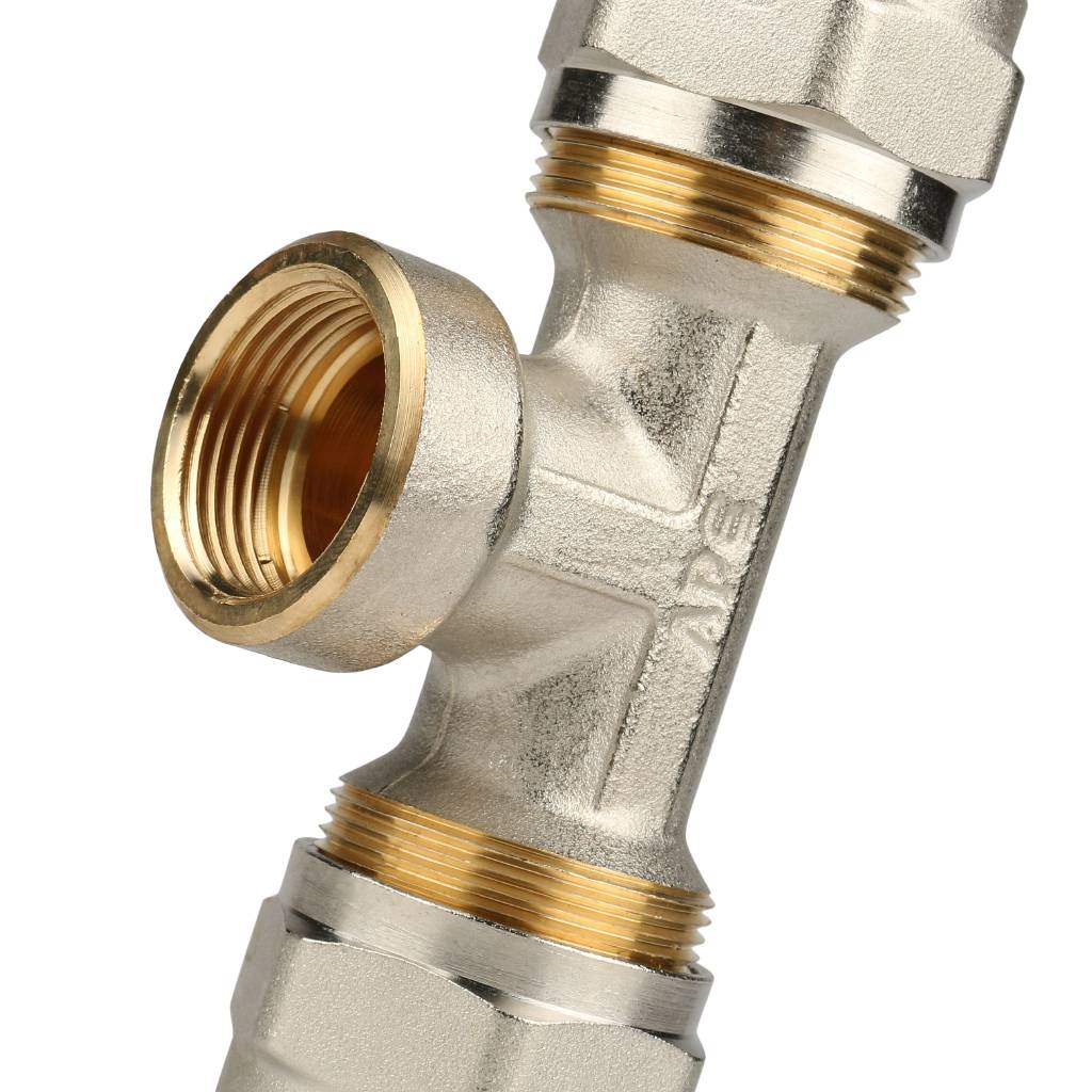 SFS-0012-003426 STOUT Тройник-переходник с внутренней резьбой 3/4"х26 для металлопластиковых труб винтовой
