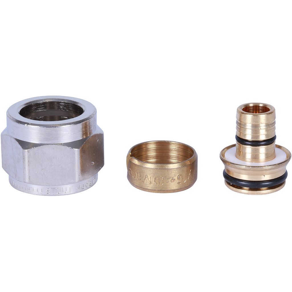SFC-0026-162612 STOUT Фитинг компрессионный для труб PEX-AL-PEX 16х2,6х1/2