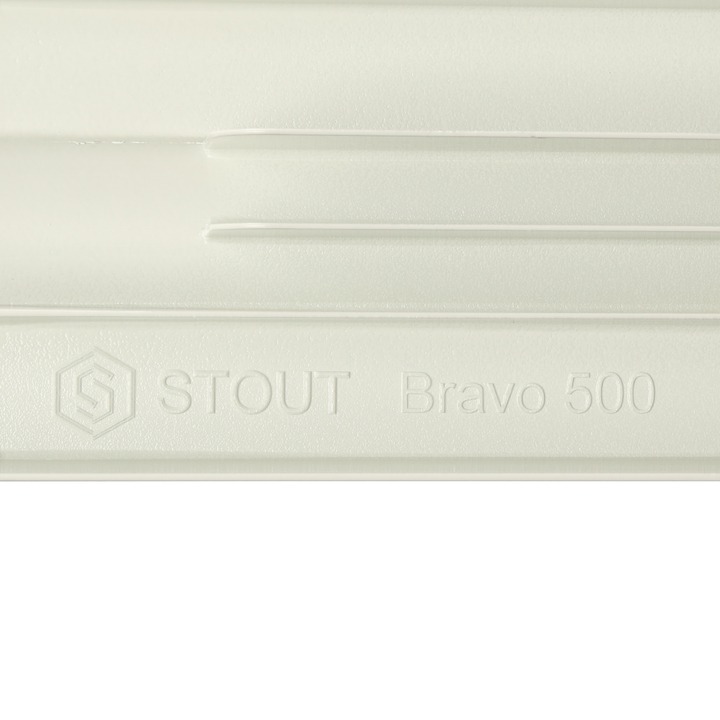 SRA-0110-050006 STOUT Bravo 500 6 секций радиатор алюминиевый боковое подключение RAL9010