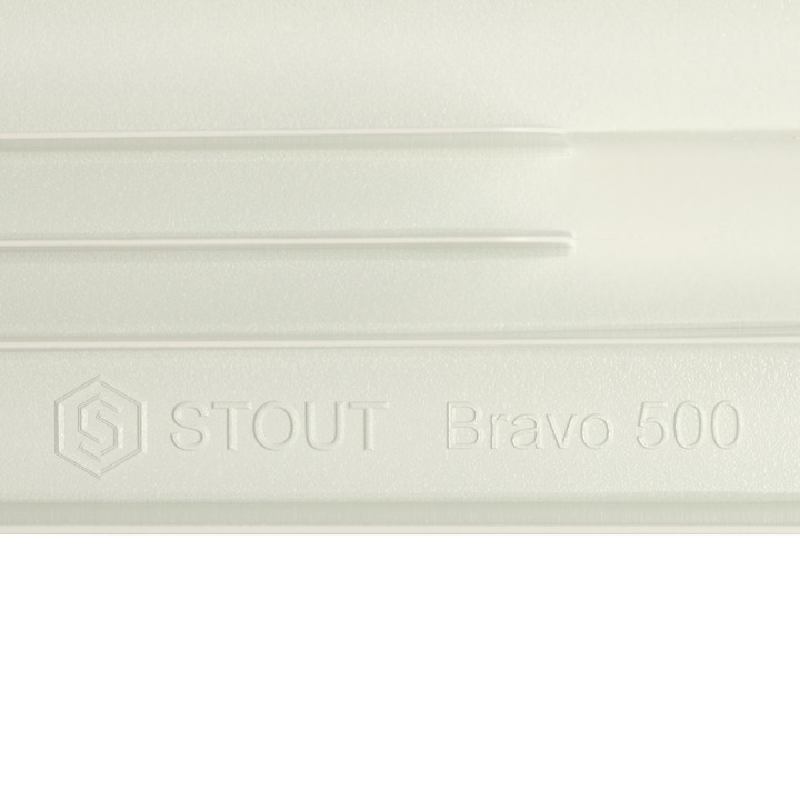 SRA-0110-050010 STOUT Bravo 500 10 секций радиатор алюминиевый боковое подключение RAL9010