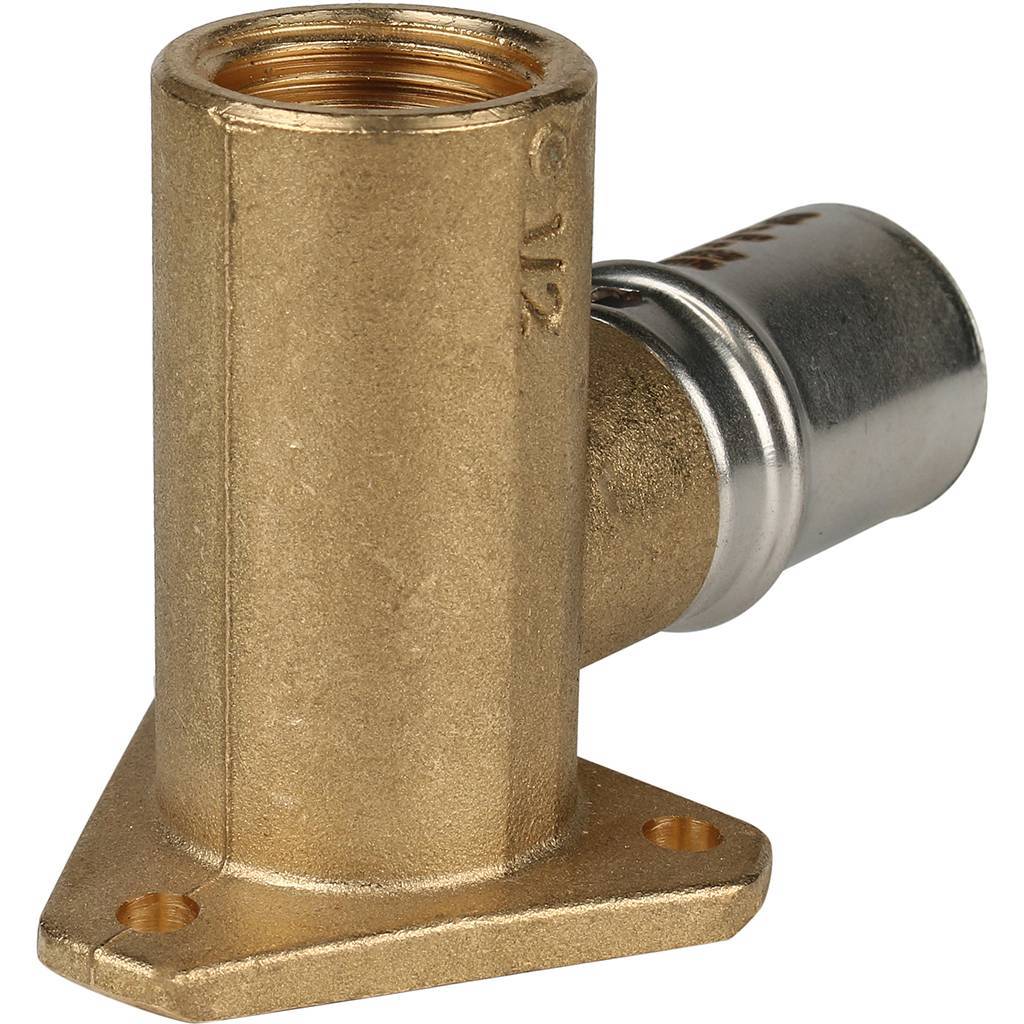 SFP-0012-001220 STOUT Угольник настенный с креплением удлинённый 1/2"х20 для металлопластиковых труб прессовой