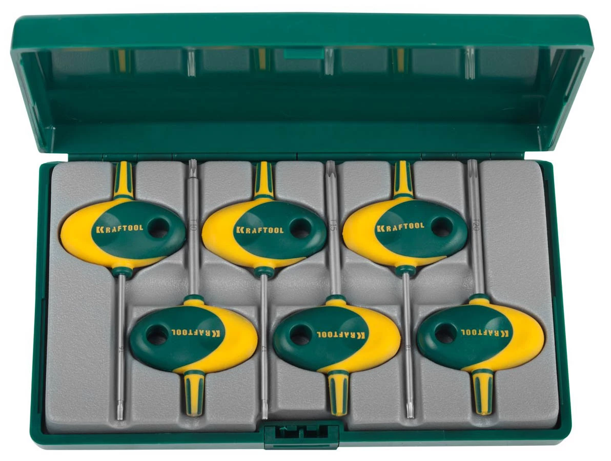 KRAFTOOL 6 шт, Cr-Mo, набор мини ключей TORX для точных работ 27440-H6