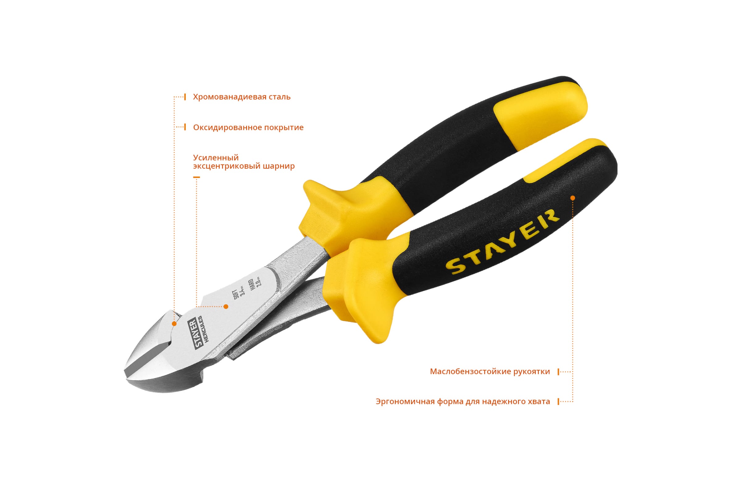 STAYER 180 мм, бокорезы HERCULES 2203-6-18_z02 Professional