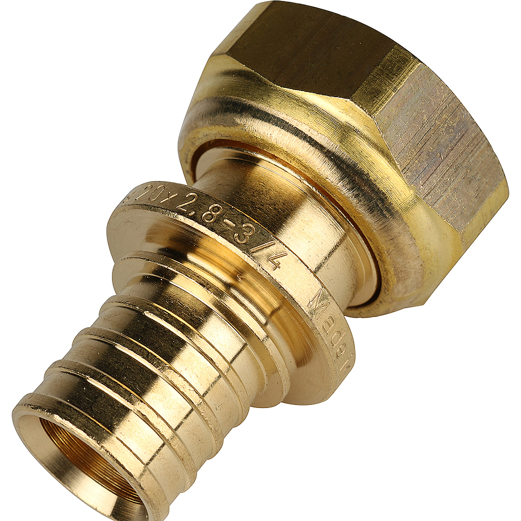 SFA-0019-002034 STOUT Переходник с накидной гайкой 20xG 3/4" для труб из сшитого полиэтилена аксиальный