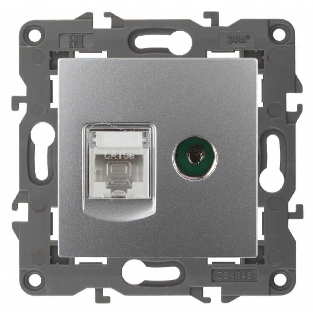 Розетка ЭРА 14-3110-03 RJ45 TV, IP20, алюминий Б0034316
