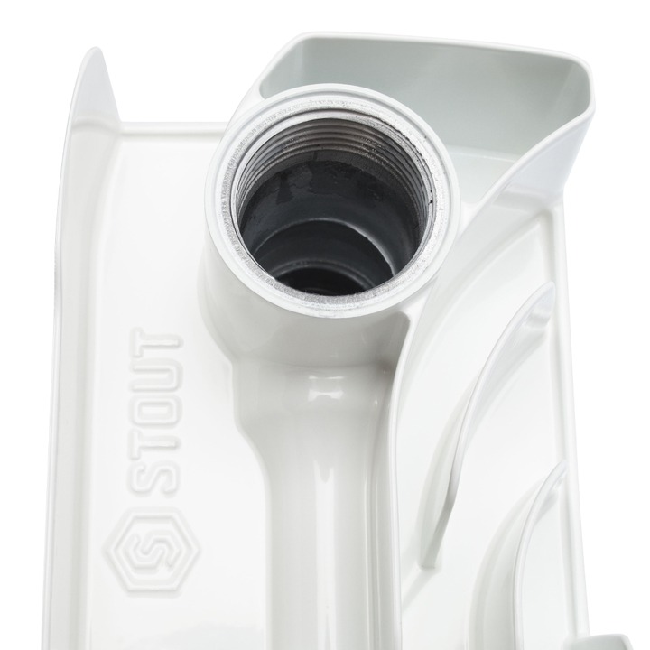 SRB-0310-050004 STOUT Space 500 4 секции радиатор биметаллический боковое подключение RAL9016