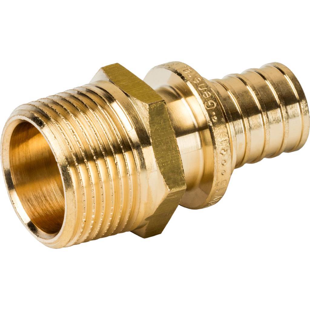 SFA-0001-002034 STOUT Переходник с наружной резьбой 20xR 3/4" для труб из сшитого полиэтилена аксиальный