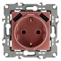 Розетка ЭРА 12410914 2PE 16A 250В, шторки, с 2xUSB 5В 3А, Эра12, медь 10/100/2000 Б0047848