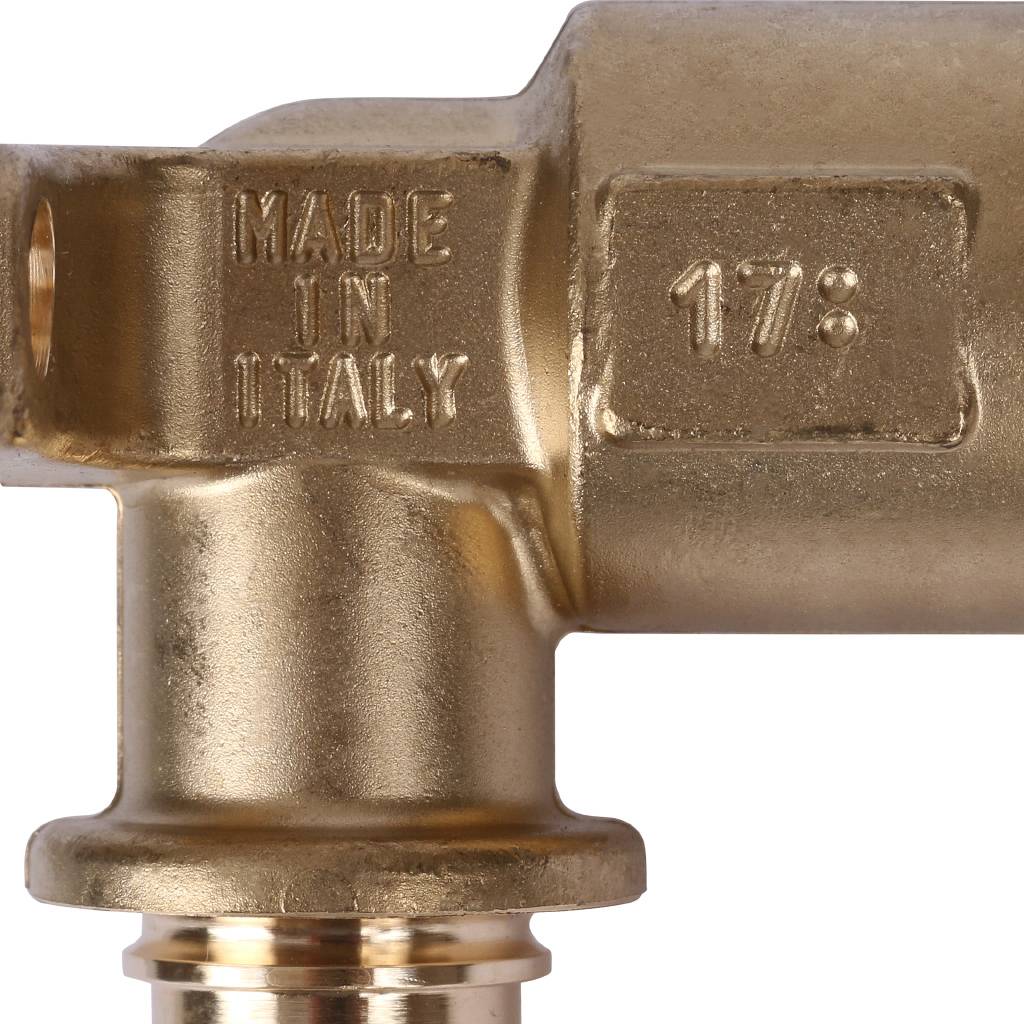SFA-0032-002012 STOUT Угольник настенный с длинным нарезным патрубком 20-Rp 1/2" для труб из сшитого полиэтилена аксиальный