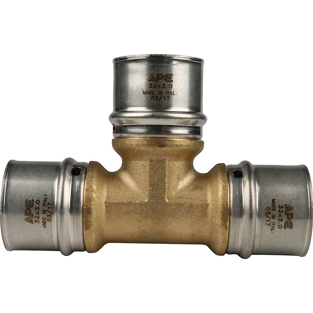 SFP-0006-323232 STOUT Тройник равнопроходный 32х32х32 для металлопластиковых труб прессовой