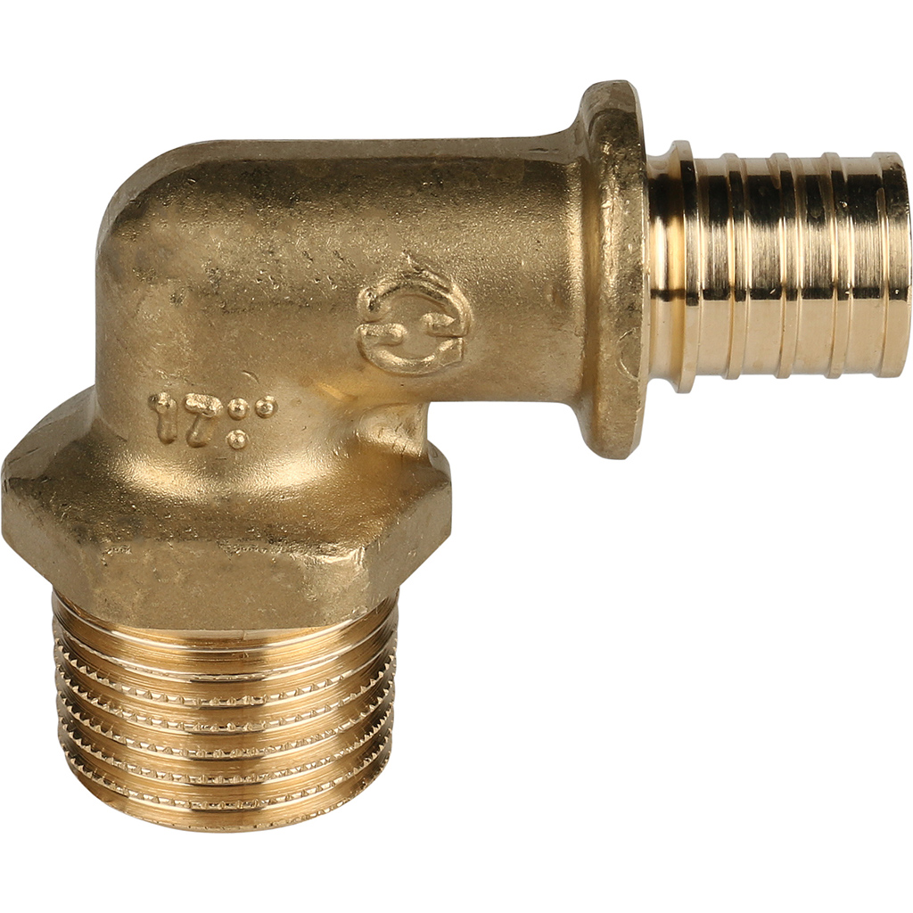 SFA-0005-001612 STOUT Угольник-переходник с наружной резьбой 16xR 1/2" для труб из сшитого полиэтилена аксиальный