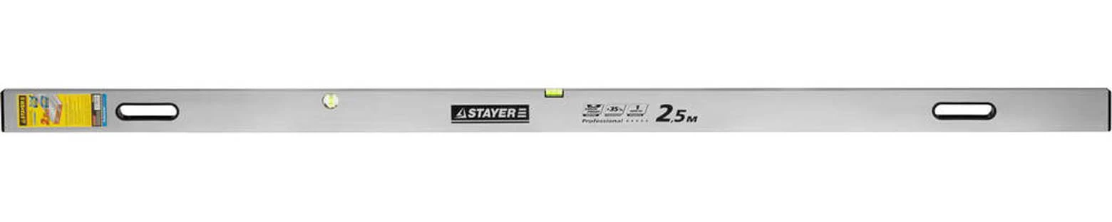 STAYER 2.5 м, правило-уровень с ручками 10752-2.5