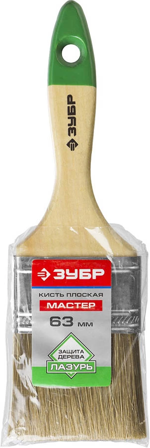 ЗУБР 63 мм, 2,5'', щетина смешанная, кисть малярная плоская 4-01009-063