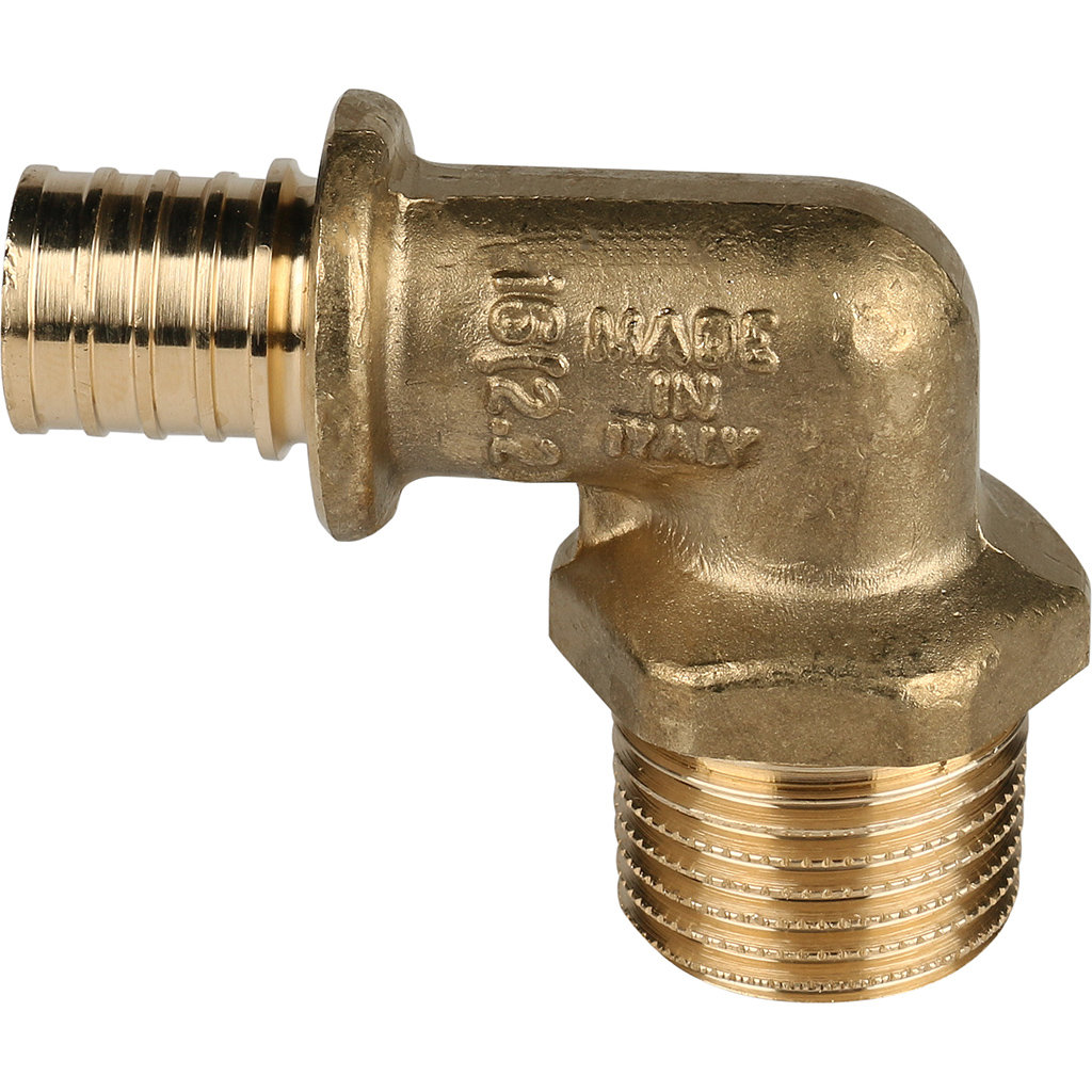 SFA-0005-001612 STOUT Угольник-переходник с наружной резьбой 16xR 1/2" для труб из сшитого полиэтилена аксиальный