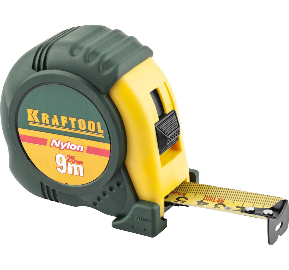 Рулетка с нейлоновым покрытием, обрезиненный корпус, 9/25мм Kraftool EXPERT 34122-09_z01