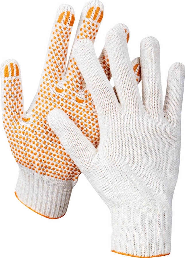 STAYER L-XL, 7 класс, 10 пар, х/б, перчатки для тяжелых работ, с ПВХ-гель покрытием (точка) 11397-H10 Master