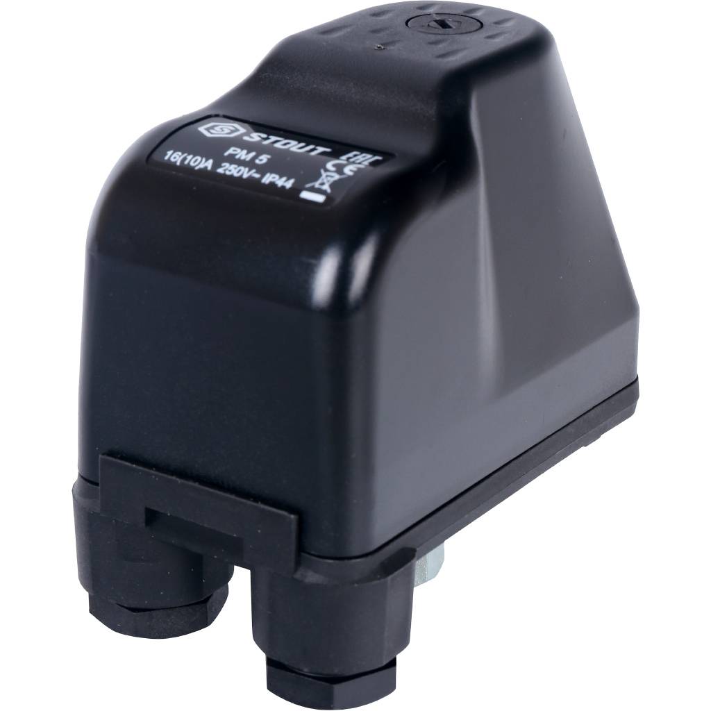 SCS-0001-000005 STOUT Реле давления для водоснабжения PM5G,  1-5 бар, 1/4", с накидной гайкой.