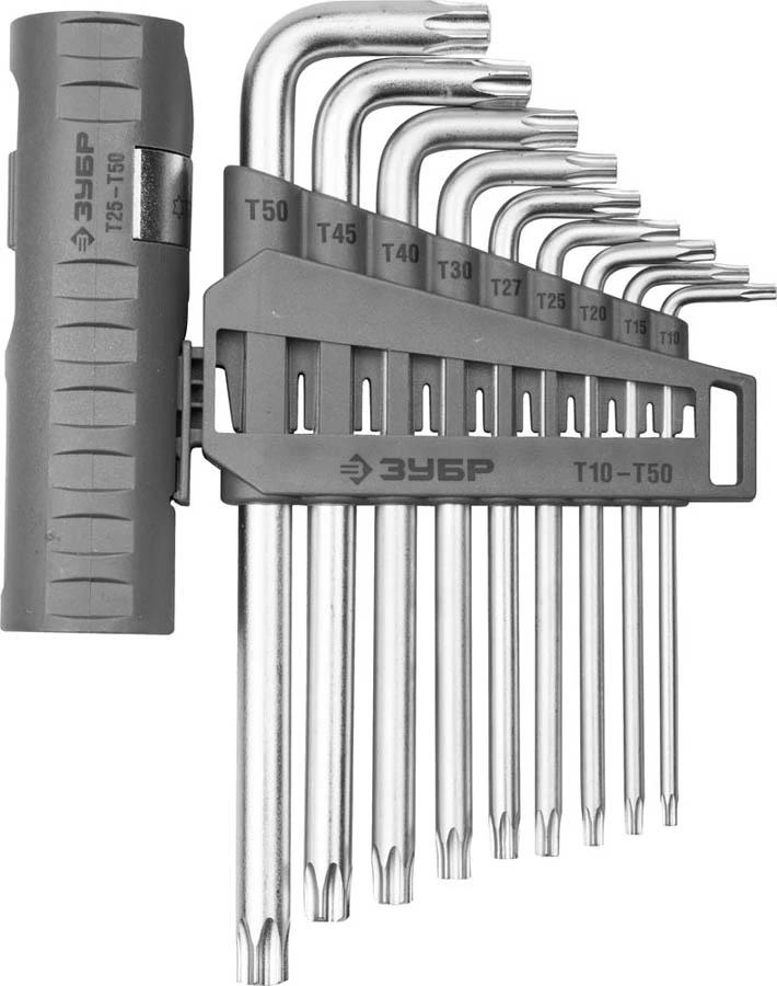 ЗУБР 9 шт., Cr-V, ключи имбусовые длинные в наборе 2745-4-1_z01