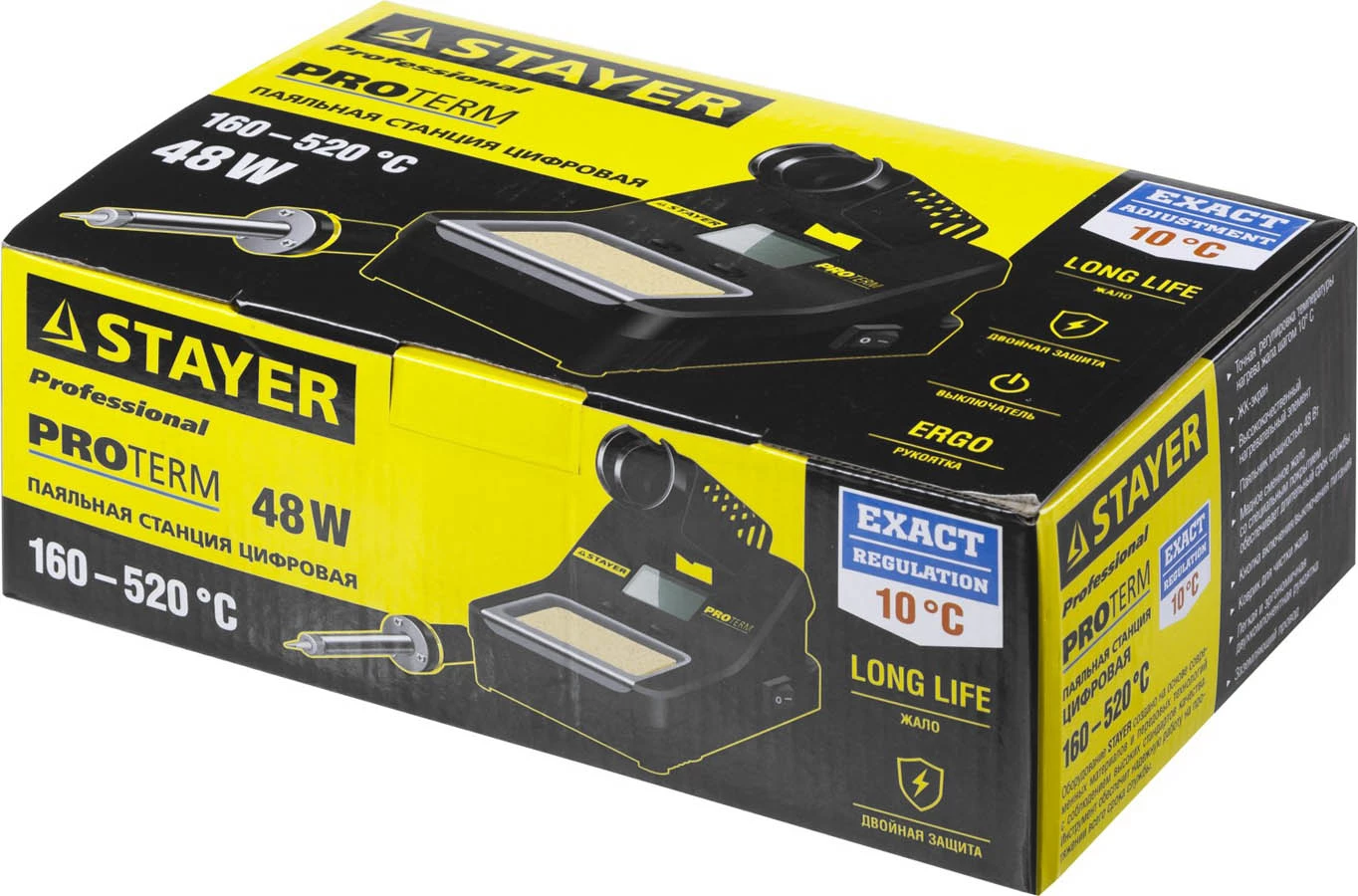 STAYER 160-520°C, 48 Вт, шаг 10°C, жк дисплей, паяльная станция цифровая 55370