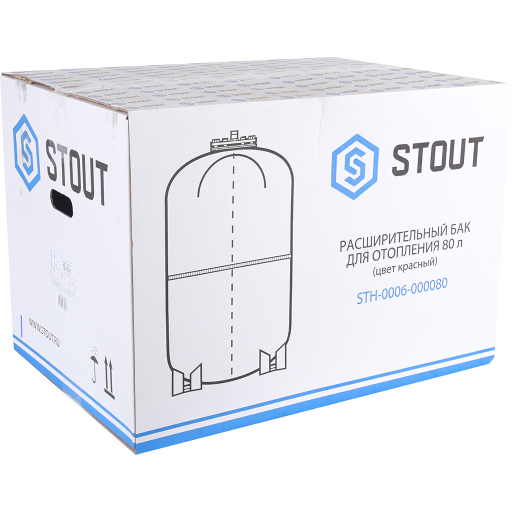 STH-0006-000080 STOUT Расширительный бак на отопление 80 л. (цвет красный)