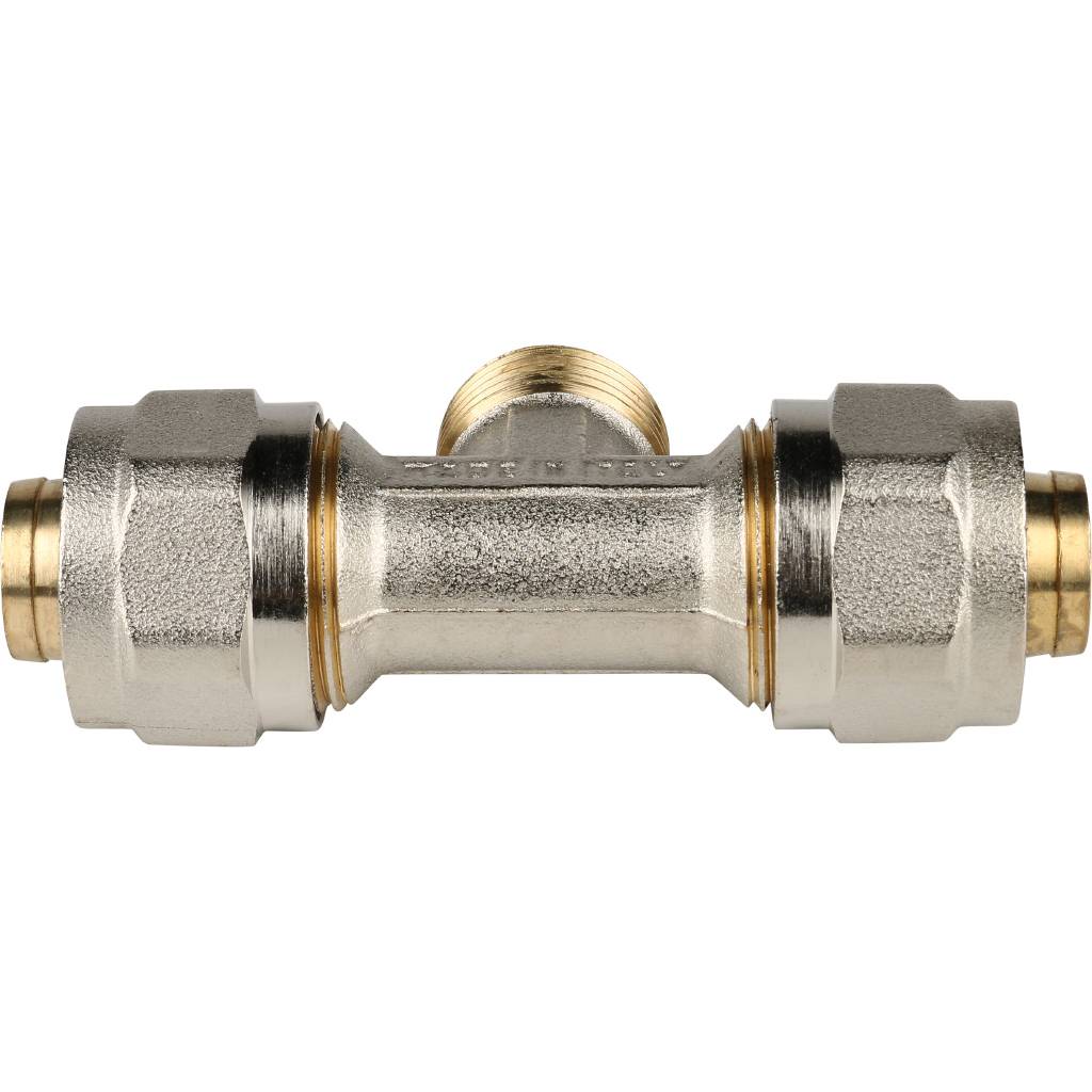SFS-0011-001220 STOUT Тройник-переходник с наружной резьбой 1/2"х20 для металлопластиковых труб винтовой