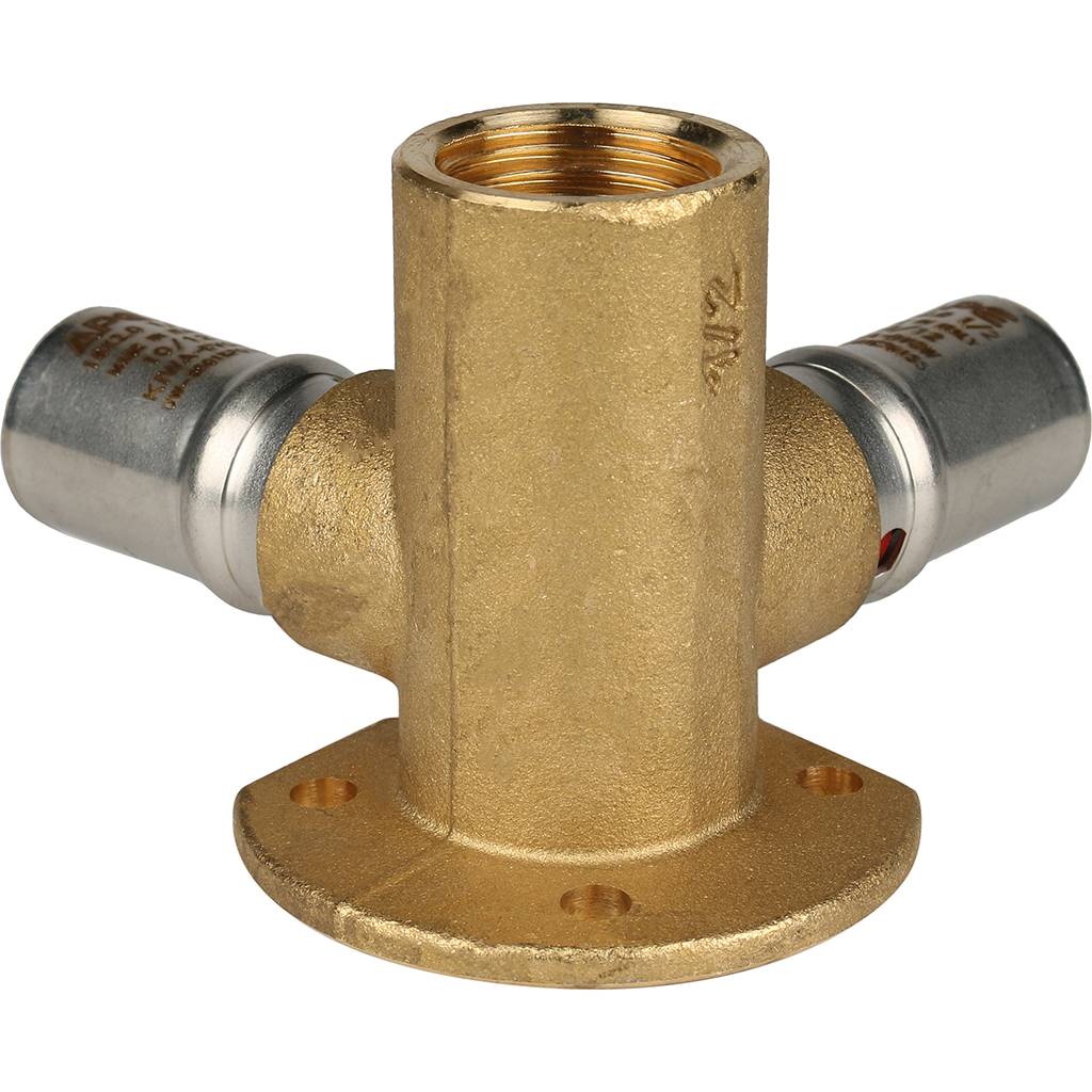SFP-0015-001216 STOUT Тройник настенный с креплением  1/2"х16 для металлопластиковых труб прессовой