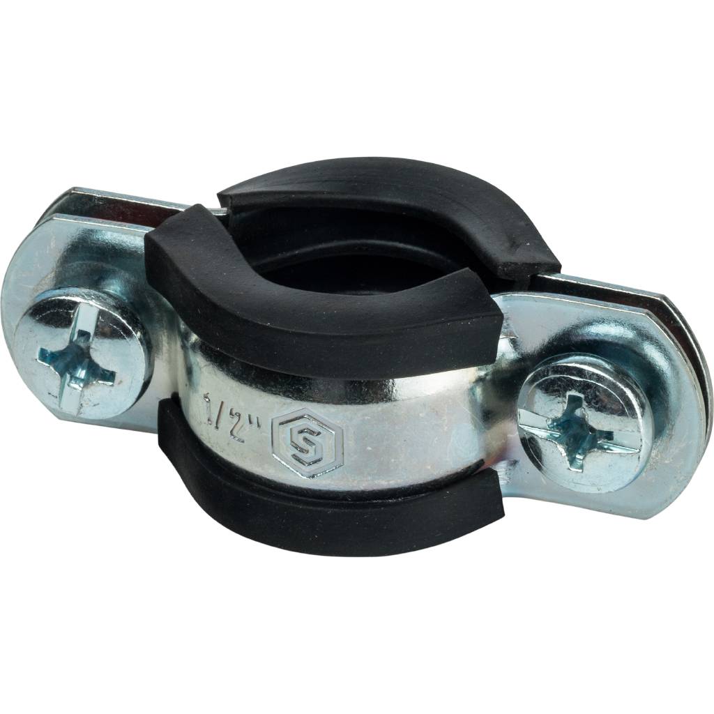 SAC-0020-100012 STOUT Хомут для труб, комплект: хомут+шпилька шуруп +дюбель пластиковый 1/2"(20-24)