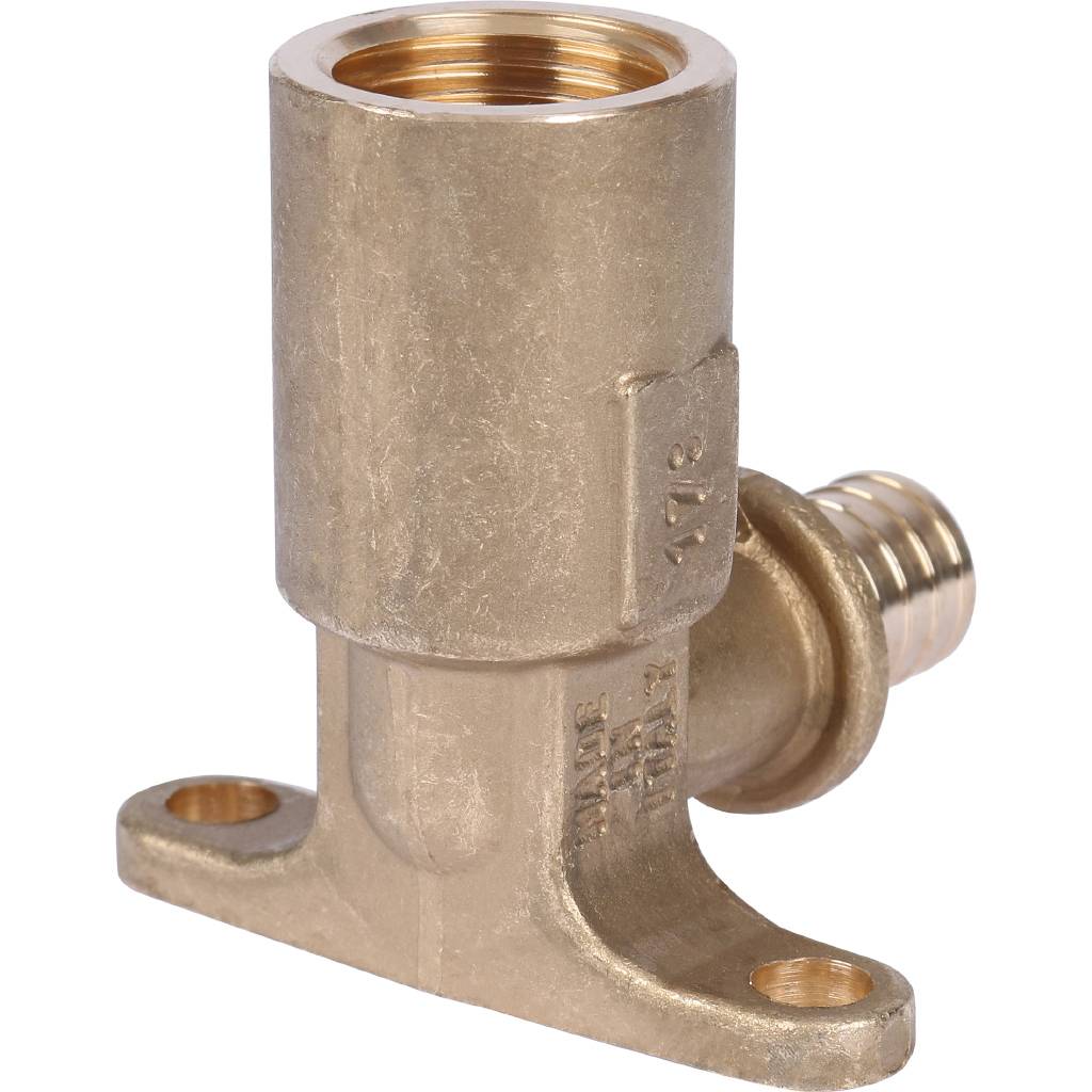 SFA-0032-001612 STOUT Угольник настенный с длинным нарезным патрубком 16-Rp 1/2" для труб из сшитого полиэтилена аксиальный
